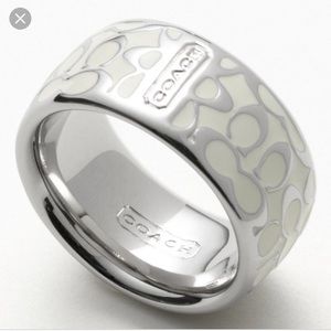 Coach cream and silver ring
